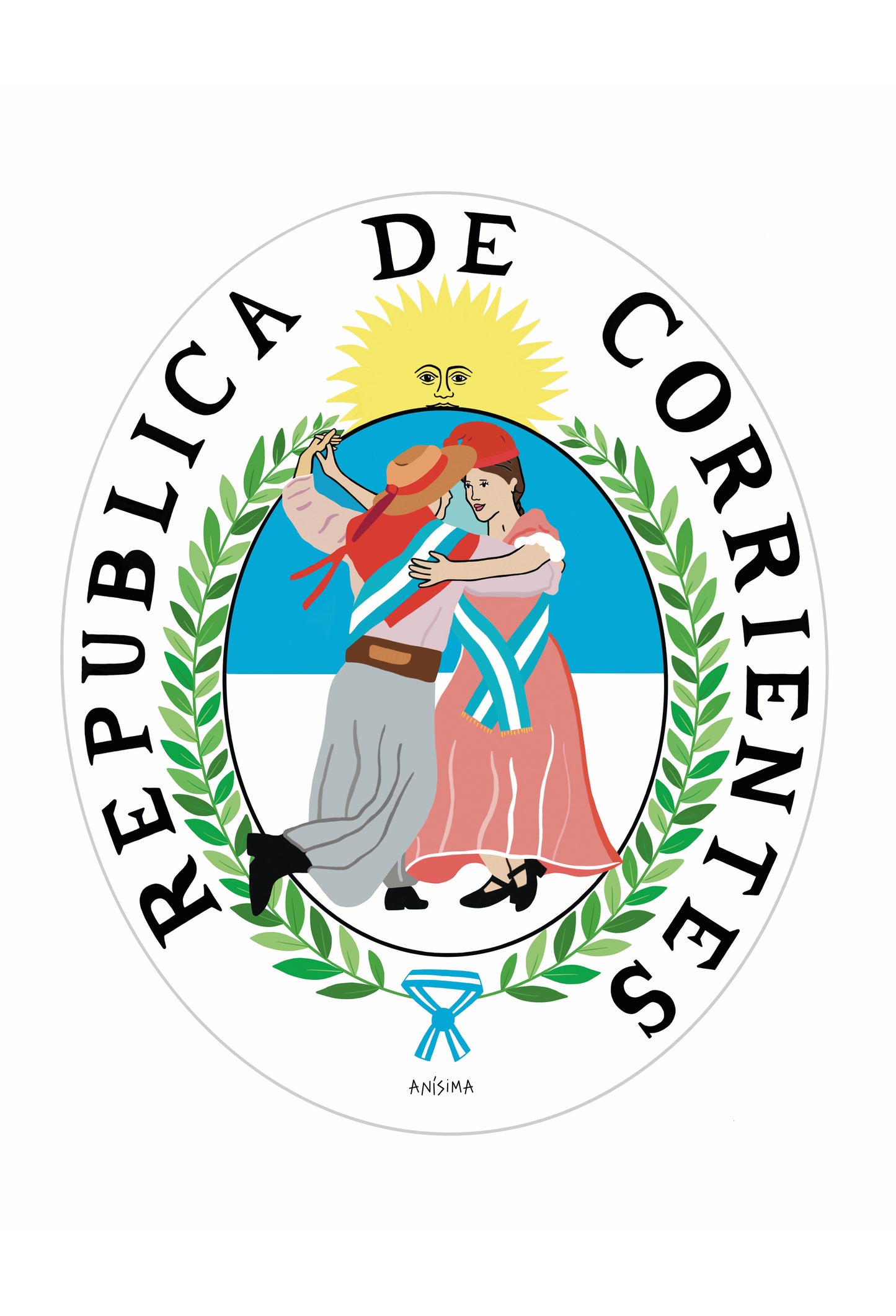 República chamamecera (Escudo Republica de Corrientes) | Serie Láminas de Autor - Anísima