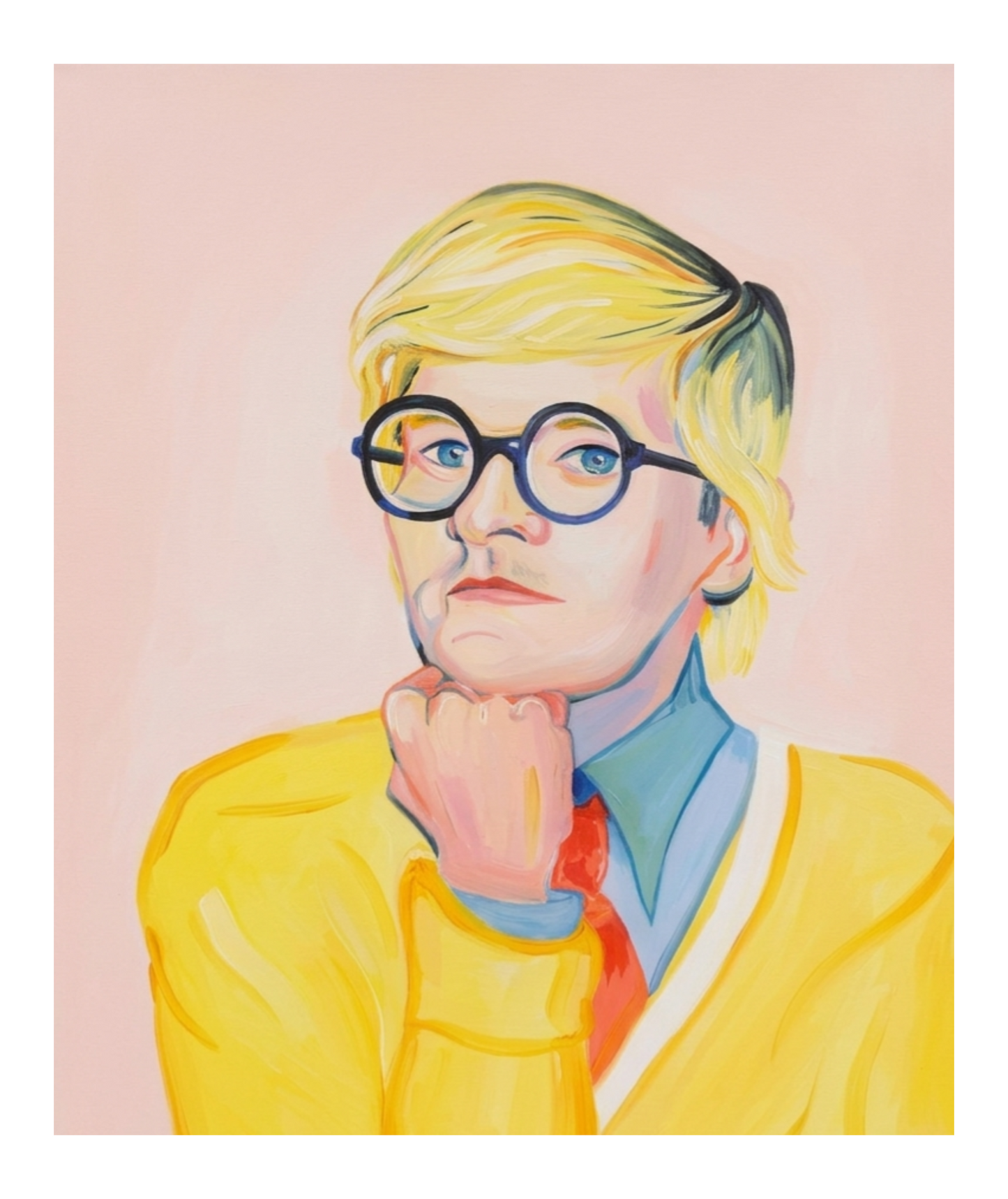 Retrato de David Hockney | Serie Retratos (Polaroids pinceladas) - Anísima
